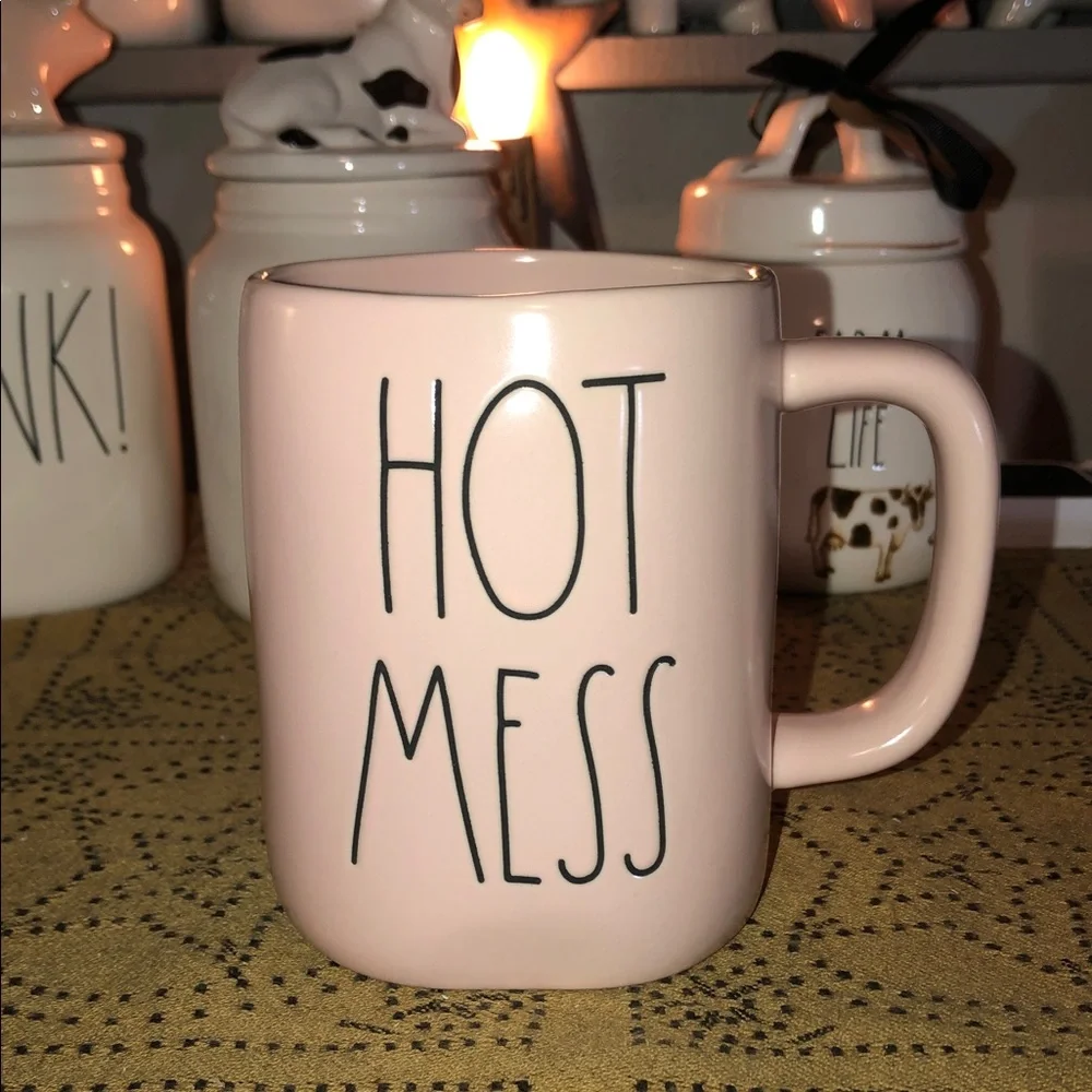 Rae Dunn HOT MESS Mug Pink